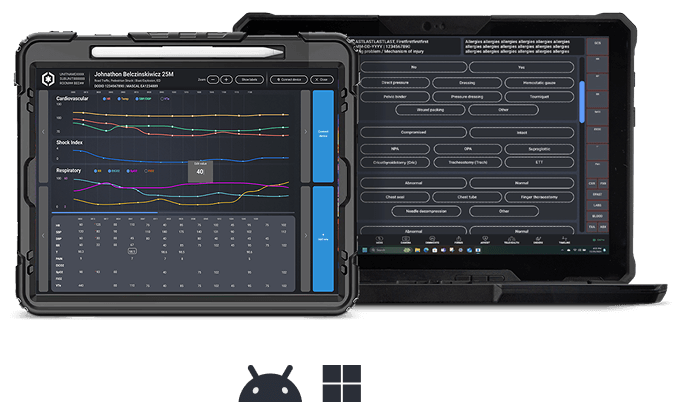 Two laptops with data
